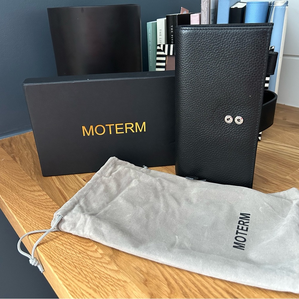 Moterm Black Leather Planner Cover Hobonichi Weeks